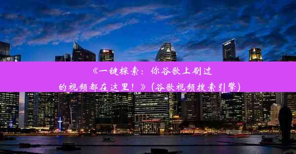 《一键探索：你谷歌上刷过的视频都在这里！》(谷歌视频搜索引擎)