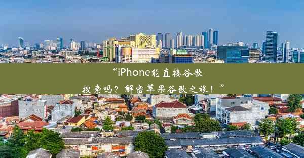 “iPhone能直接谷歌搜索吗？解密苹果谷歌之旅！”