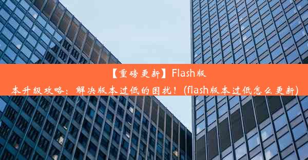 【重磅更新】Flash版本升级攻略：解决版本过低的困扰！(flash版本过低怎么更新)