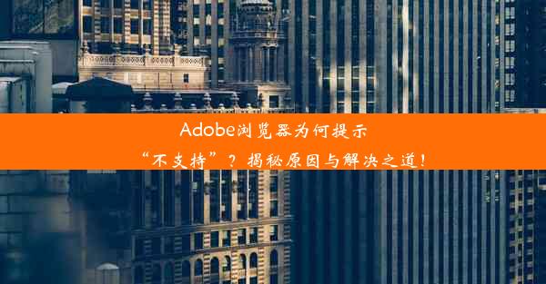 Adobe浏览器为何提示“不支持”？揭秘原因与解决之道！