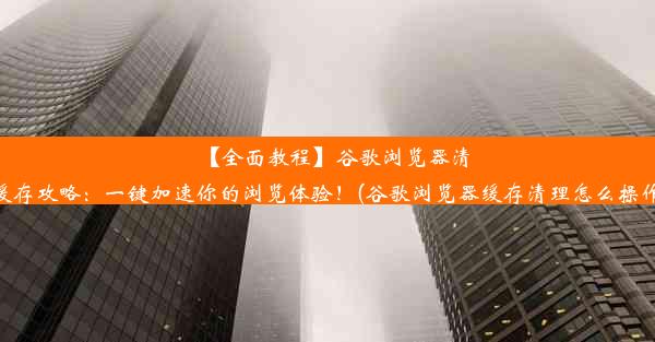 【全面教程】谷歌浏览器清缓存攻略：一键加速你的浏览体验！(谷歌浏览器缓存清理怎么操作)