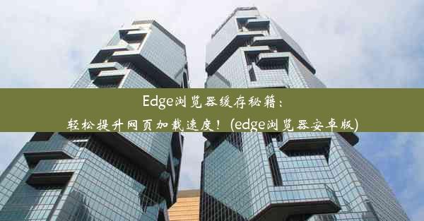 Edge浏览器缓存秘籍：轻松提升网页加载速度！(edge浏览器安卓版)