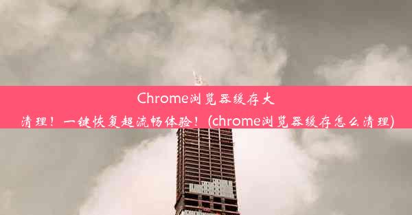 Chrome浏览器缓存大清理！一键恢复超流畅体验！(chrome浏览器缓存怎么清理)