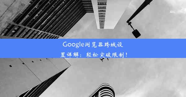 Google浏览器跨域设置详解：轻松突破限制！