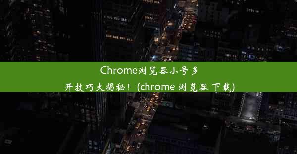 Chrome浏览器小号多开技巧大揭秘！(chrome 浏览器 下载)