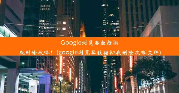 Google浏览器数据彻底删除攻略！(google浏览器数据彻底删除攻略文件)