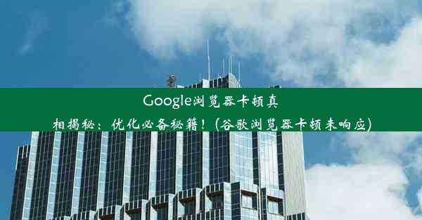 Google浏览器卡顿真相揭秘：优化必备秘籍！(谷歌浏览器卡顿未响应)