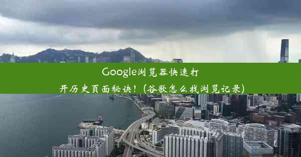 Google浏览器快速打开历史页面秘诀！(谷歌怎么找浏览记录)