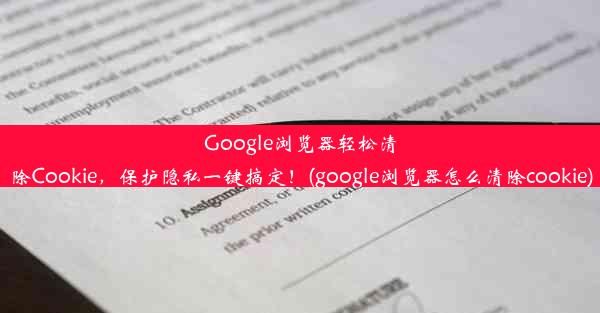 Google浏览器轻松清除Cookie，保护隐私一键搞定！(google浏览器怎么清除cookie)