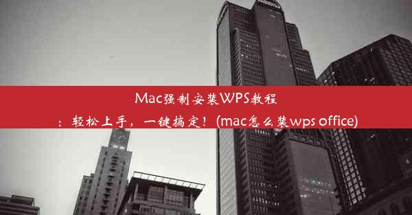 Mac强制安装WPS教程：轻松上手，一键搞定！(mac怎么装wps office)