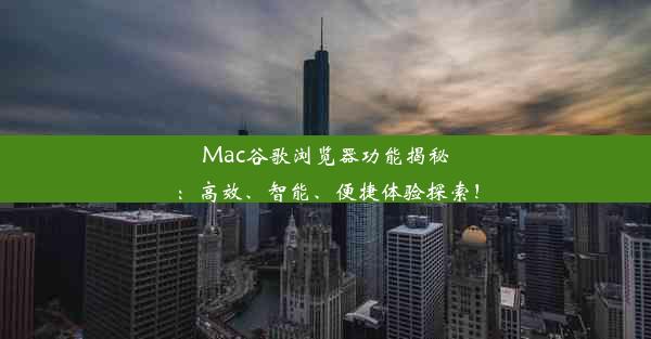 Mac谷歌浏览器功能揭秘：高效、智能、便捷体验探索！