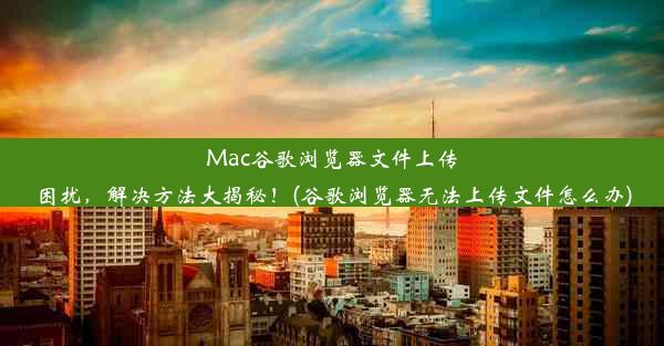 Mac谷歌浏览器文件上传困扰，解决方法大揭秘！(谷歌浏览器无法上传文件怎么办)