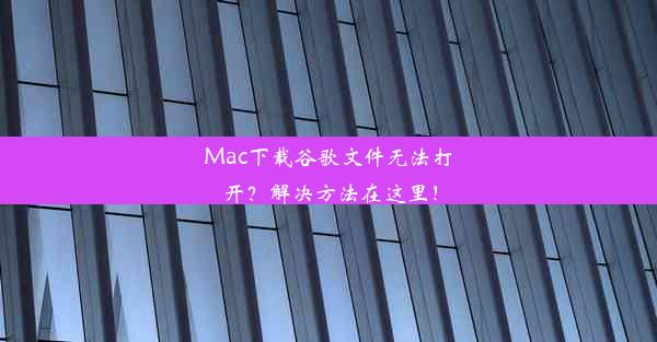 Mac下载谷歌文件无法打开？解决方法在这里！