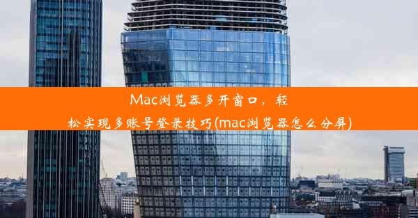 Mac浏览器多开窗口，轻松实现多账号登录技巧(mac浏览器怎么分屏)