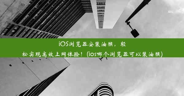 iOS浏览器安装油猴，轻松实现高效上网体验！(ios哪个浏览器可以装油猴)