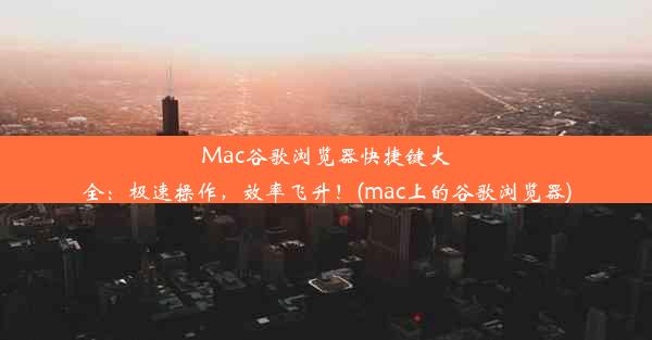 Mac谷歌浏览器快捷键大全：极速操作，效率飞升！(mac上的谷歌浏览器)