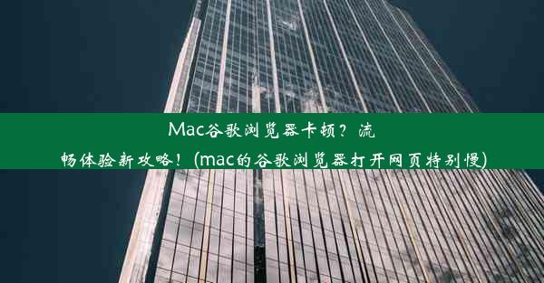 Mac谷歌浏览器卡顿？流畅体验新攻略！(mac的谷歌浏览器打开网页特别慢)