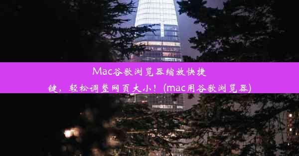 Mac谷歌浏览器缩放快捷键，轻松调整网页大小！(mac用谷歌浏览器)