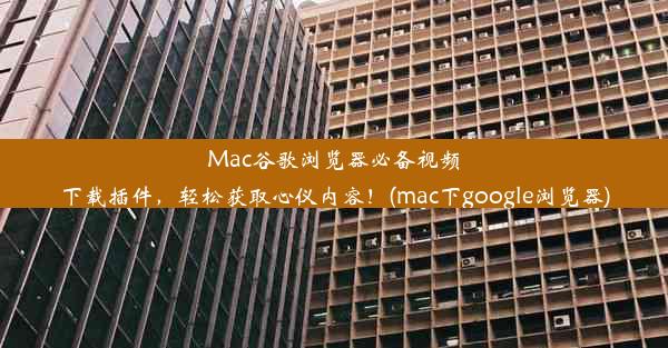 Mac谷歌浏览器必备视频下载插件，轻松获取心仪内容！(mac下google浏览器)