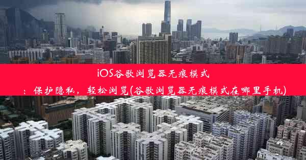 iOS谷歌浏览器无痕模式：保护隐私，轻松浏览(谷歌浏览器无痕模式在哪里手机)