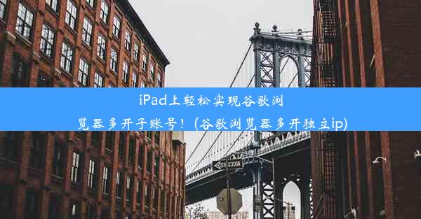 iPad上轻松实现谷歌浏览器多开子账号！(谷歌浏览器多开独立ip)