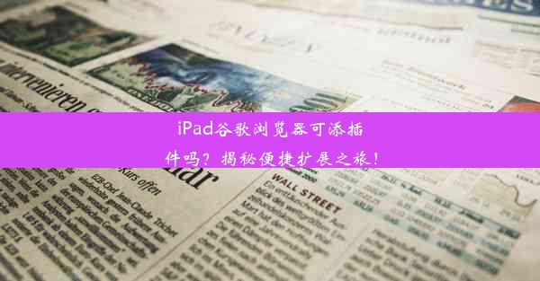 iPad谷歌浏览器可添插件吗？揭秘便捷扩展之旅！