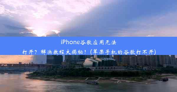 iPhone谷歌应用无法打开？解决教程大揭秘！(苹果手机的谷歌打不开)