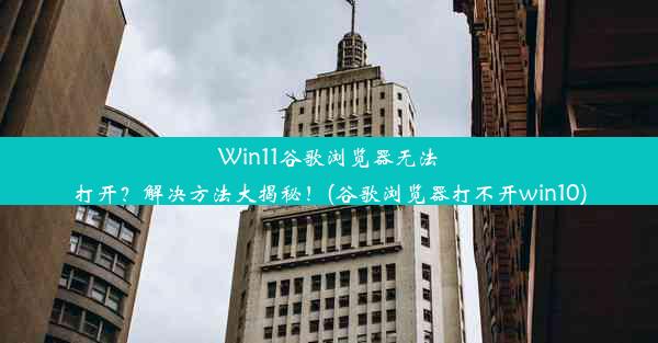 Win11谷歌浏览器无法打开？解决方法大揭秘！(谷歌浏览器打不开win10)