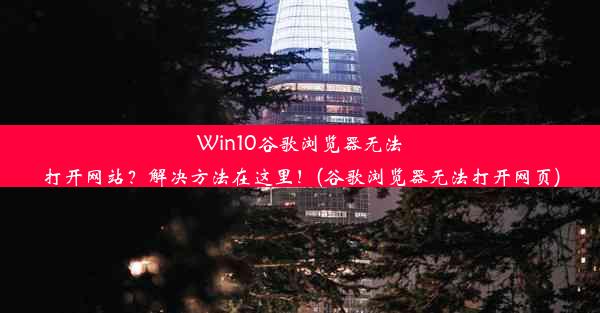 Win10谷歌浏览器无法打开网站？解决方法在这里！(谷歌浏览器无法打开网页)