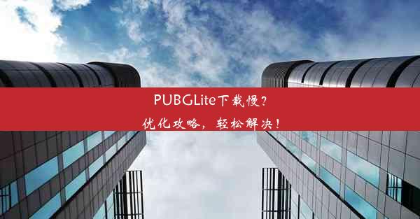 PUBGLite下载慢？优化攻略，轻松解决！