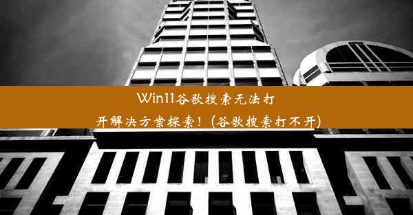 Win11谷歌搜索无法打开解决方案探索！(谷歌搜索打不开)