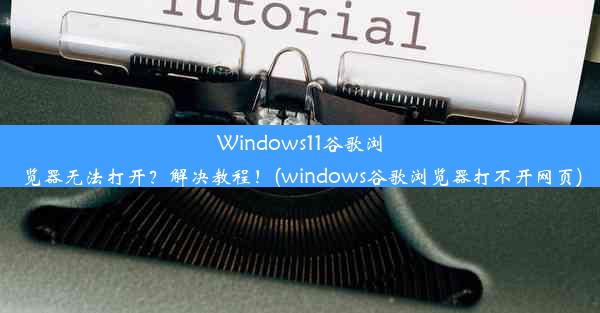 Windows11谷歌浏览器无法打开？解决教程！(windows谷歌浏览器打不开网页)