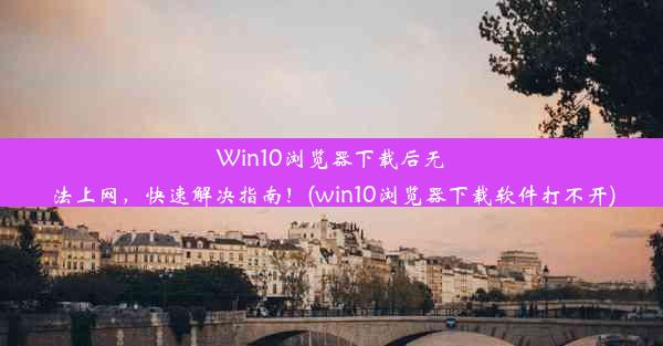 Win10浏览器下载后无法上网，快速解决指南！(win10浏览器下载软件打不开)