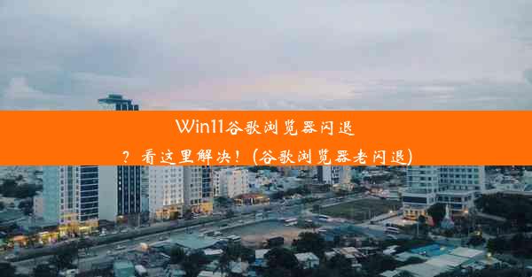 Win11谷歌浏览器闪退？看这里解决！(谷歌浏览器老闪退)