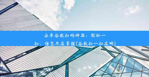 安卓谷歌扫码神器：轻松一扫，信息尽在掌握(谷歌扫一扫在哪)