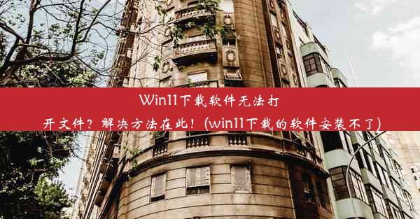 Win11下载软件无法打开文件？解决方法在此！(win11下载的软件安装不了)