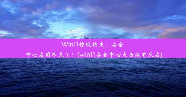 Win11惊现缺失：安全中心应用不见了！(win11安全中心点击没有反应)