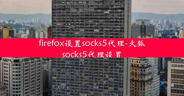 firefox设置socks5代理-火狐socks5代理设置