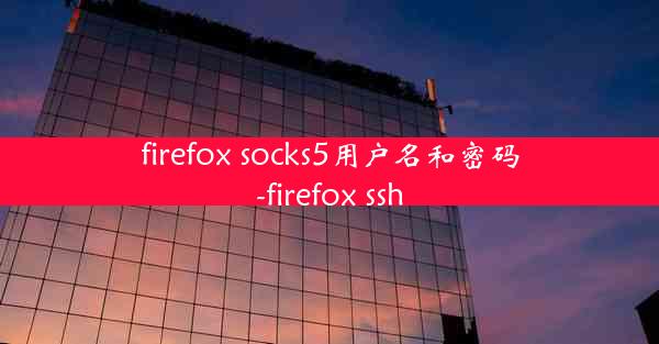 firefox socks5用户名和密码-firefox ssh