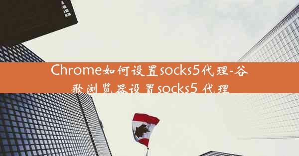 Chrome如何设置socks5代理-谷歌浏览器设置socks5 代理