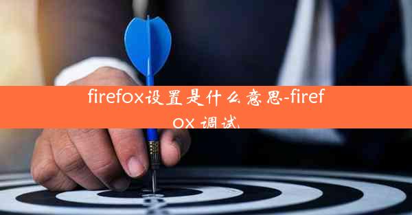 firefox设置是什么意思-firefox 调试